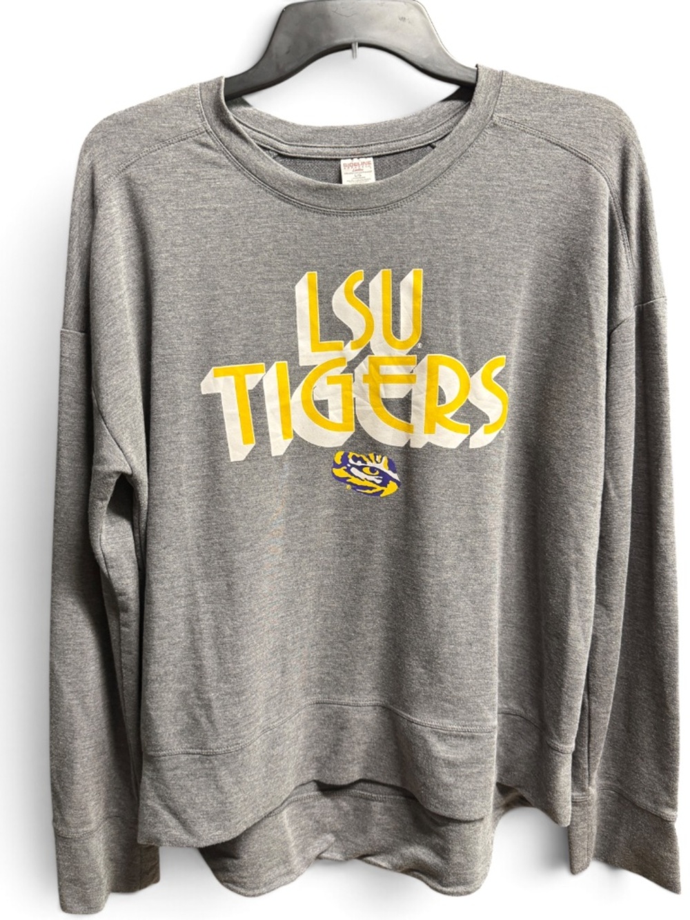 LSU Tigers Sideline Apparel Women's L Gray Long Sleeve Game Day Shirt